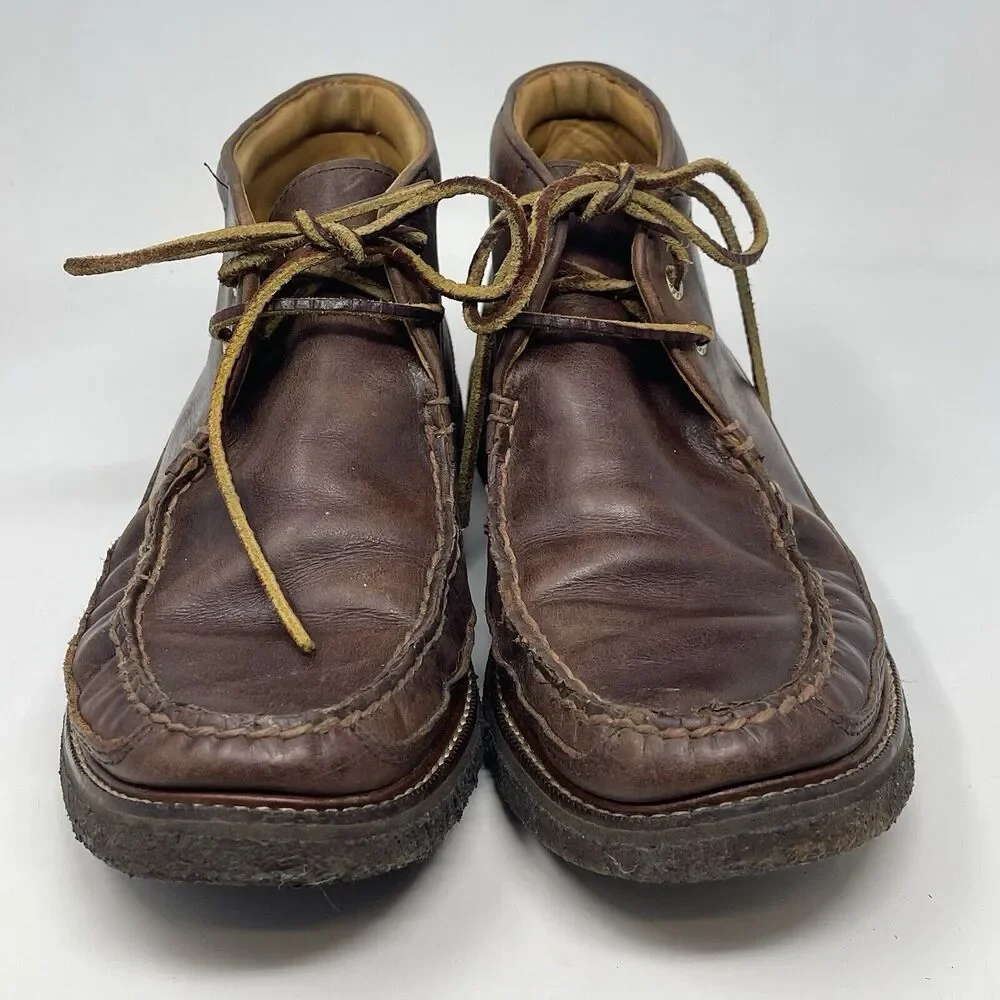 Sperry Gold Cup Chukka Boots Mens 8.5 M Brown Leather Crepe Sole Preppy Casual